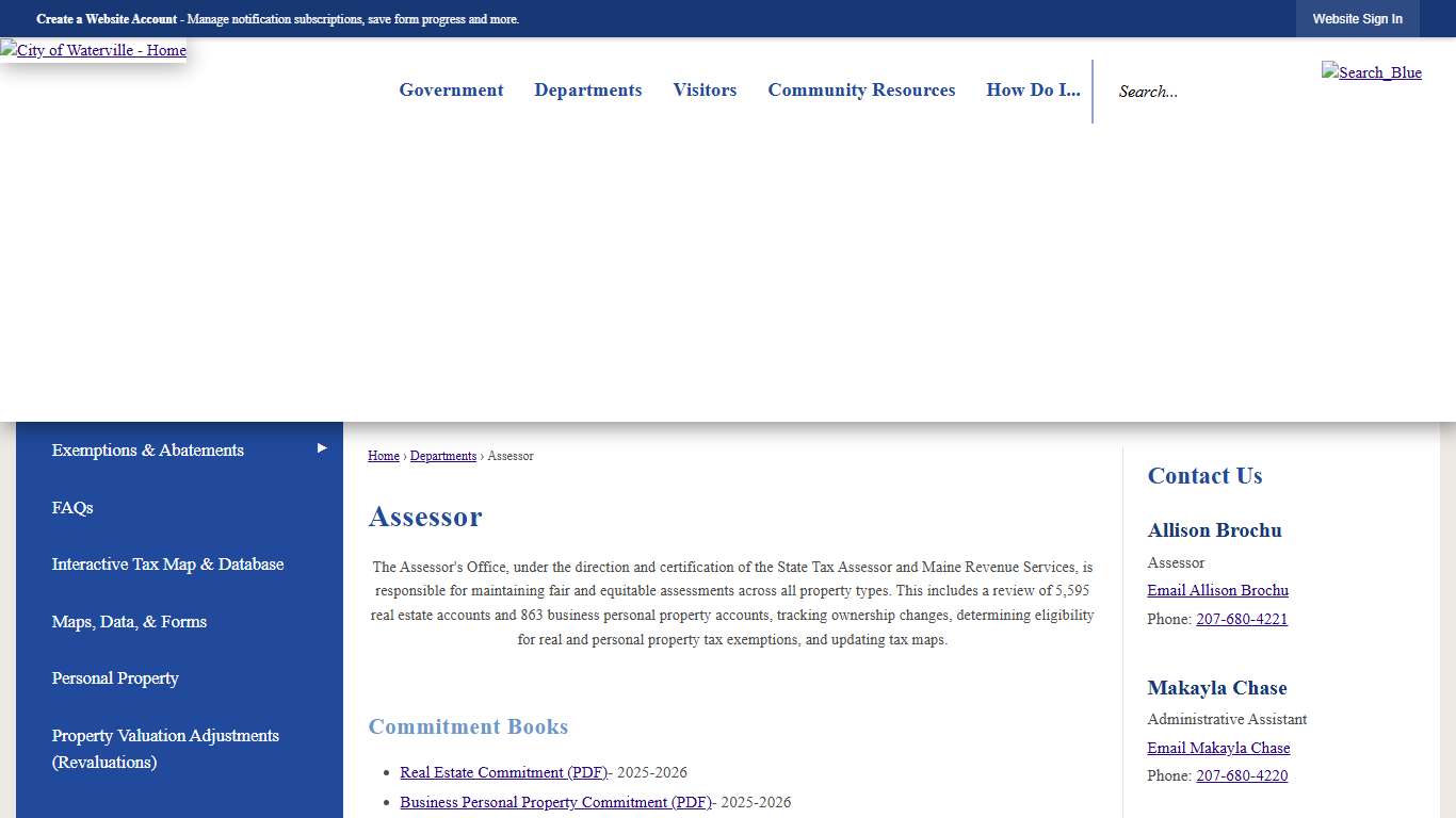 Assessor Waterville, ME