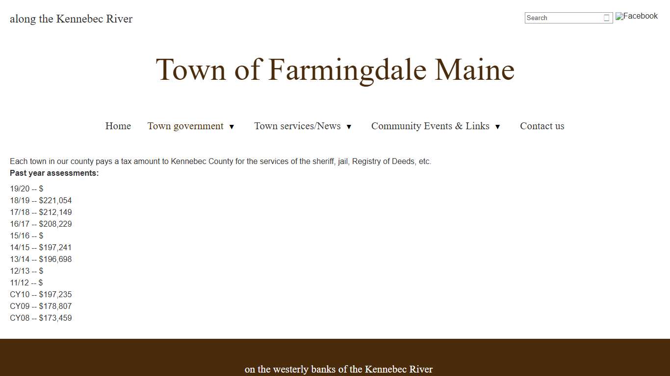 Kennebec County tax assessments - Town of Farmingdale Maine
